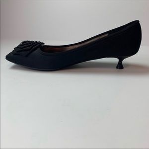 Salvatore Ferragamo Black Kitten Heel Size 10.5